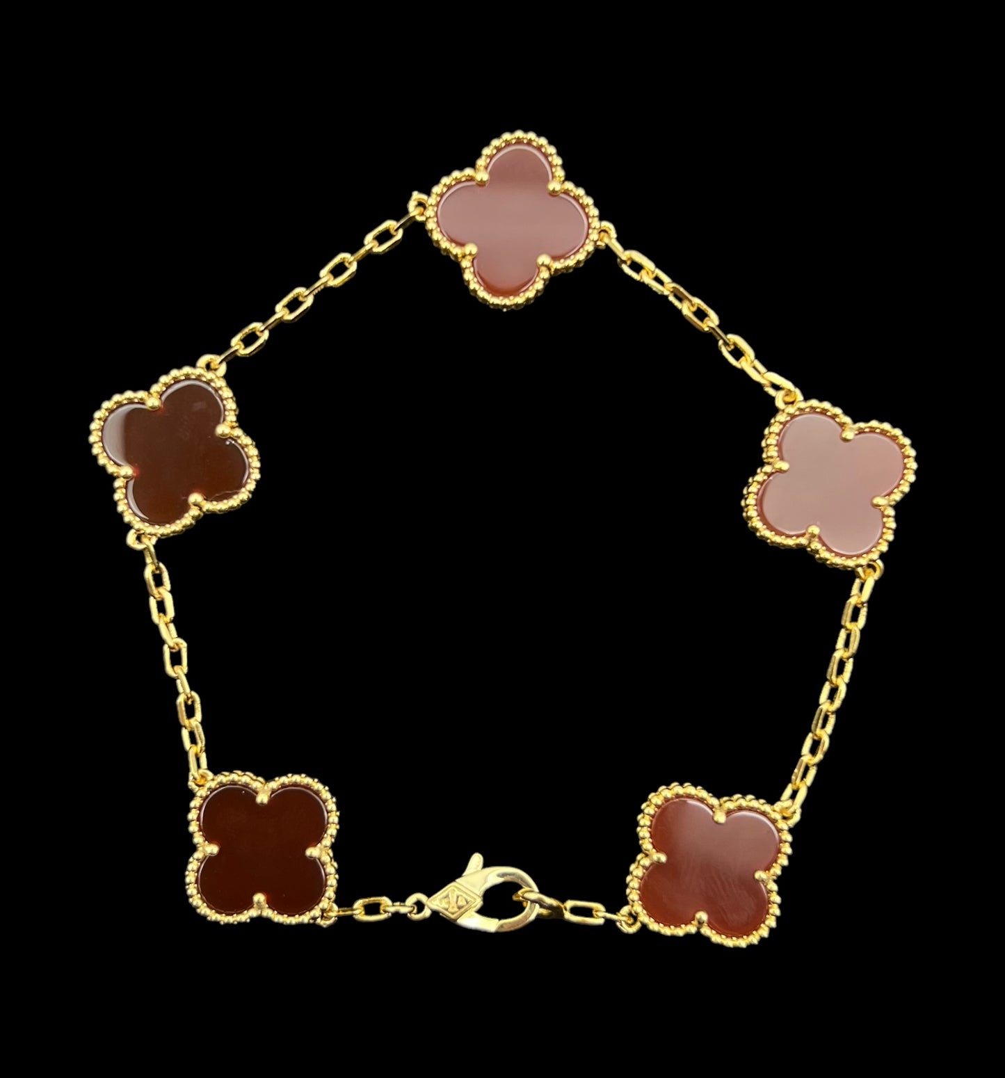 Pulsera Van Cleef 5 Motif Red Yellow Gold