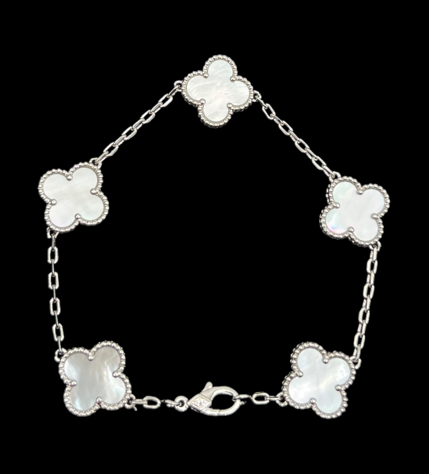 Pulsera Van Cleef 5 Motif Mother Of Pearl White Gold
