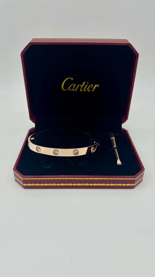 Pulsera Cartier Love 10 Diamonds Rose Gold