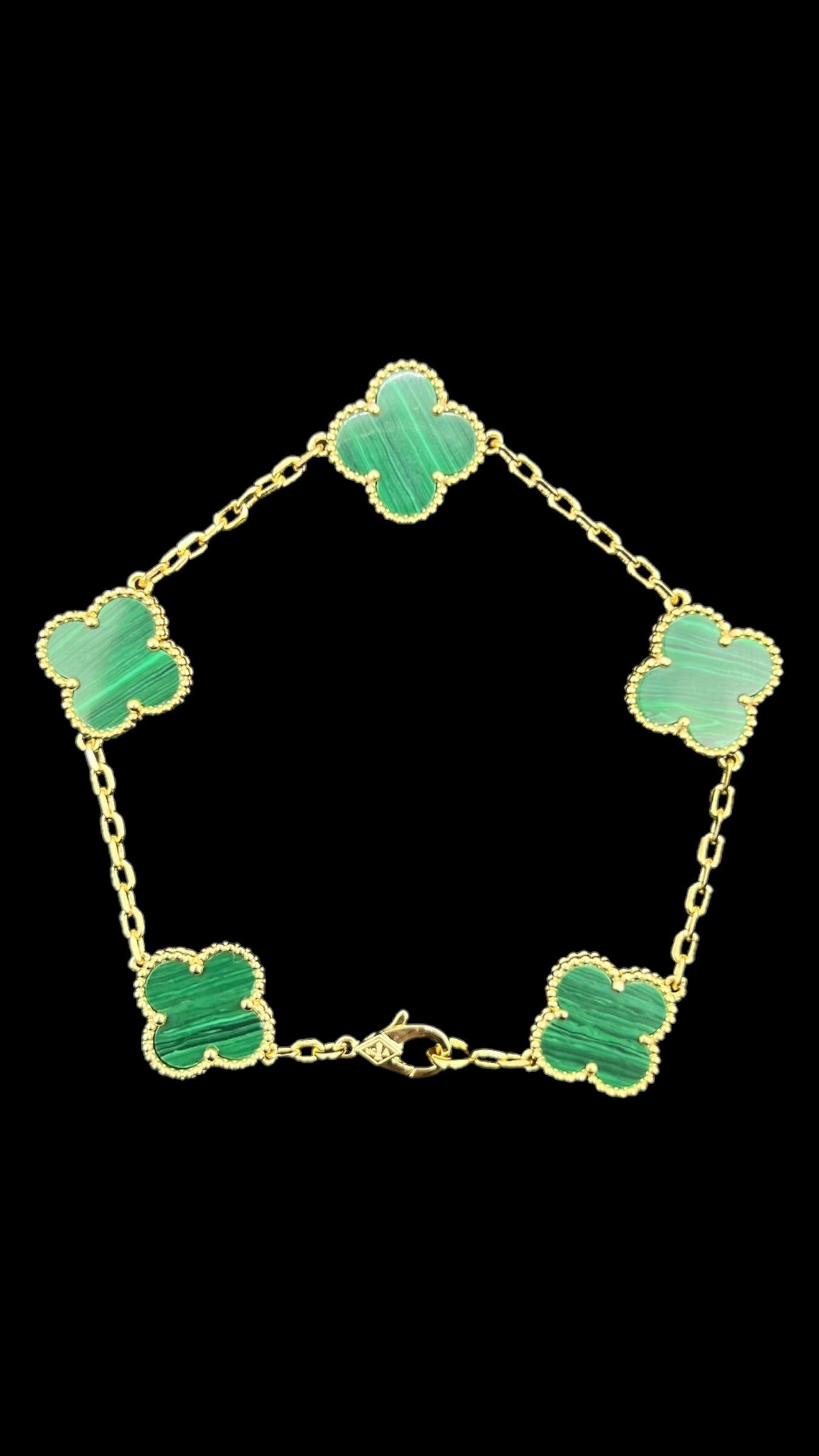 Pulsera Van Cleef 5 Motif Green Yellow Gold