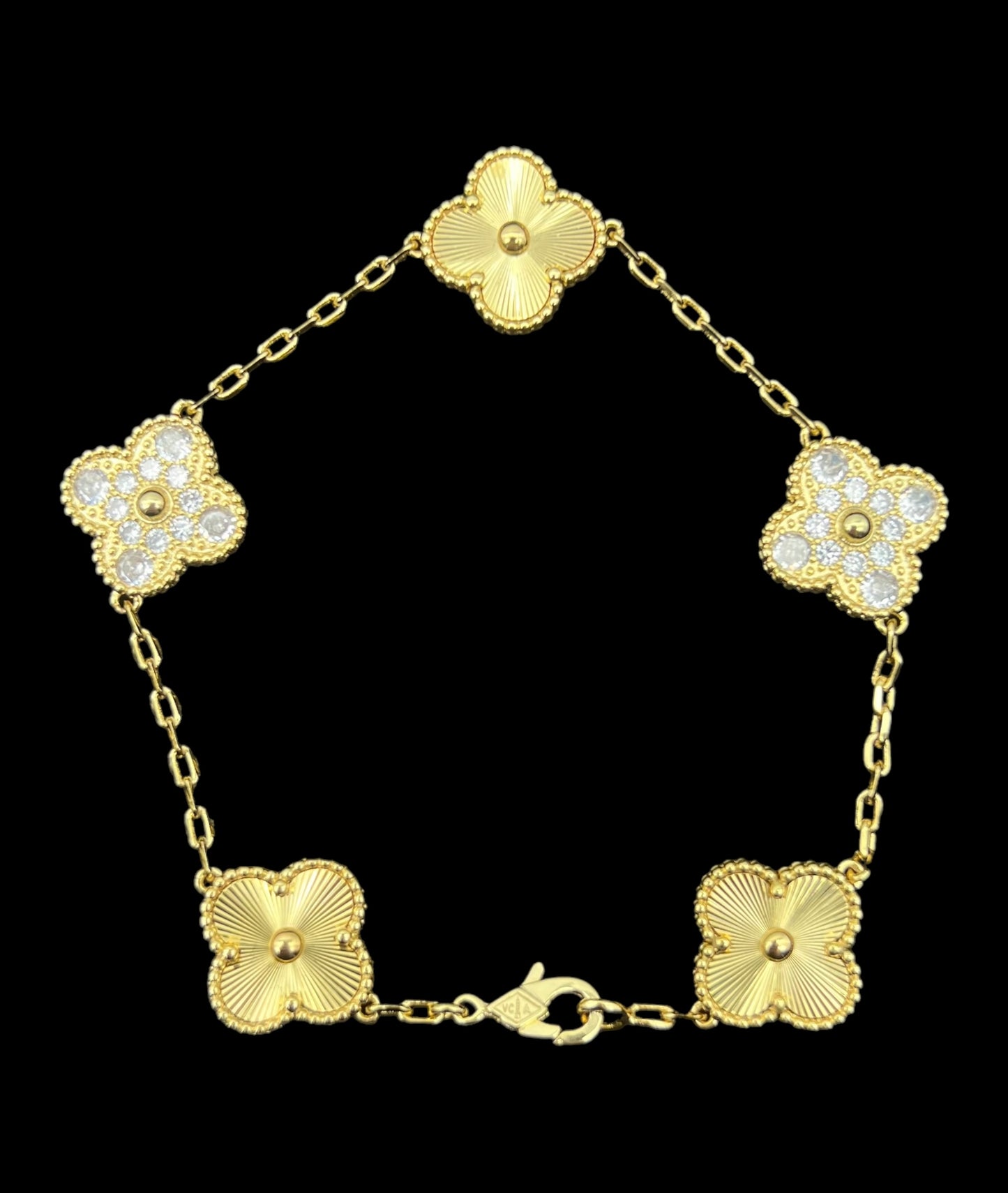 Pulsera Van Cleef 5 Motif Yellow Gold & Diamonds