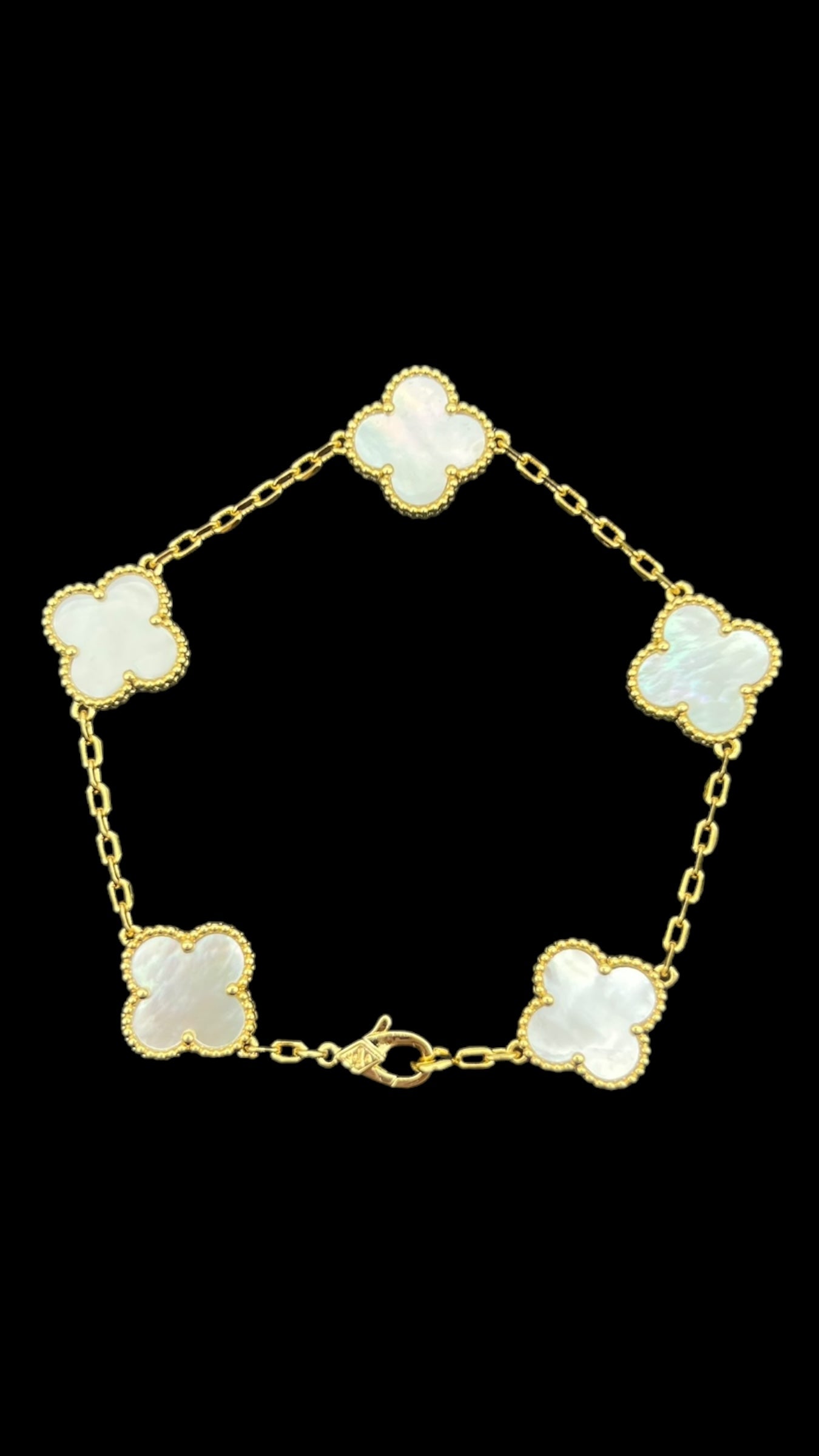 Pulsera Van Cleef 5 Motif Mother Of Pearl Yellow Gold