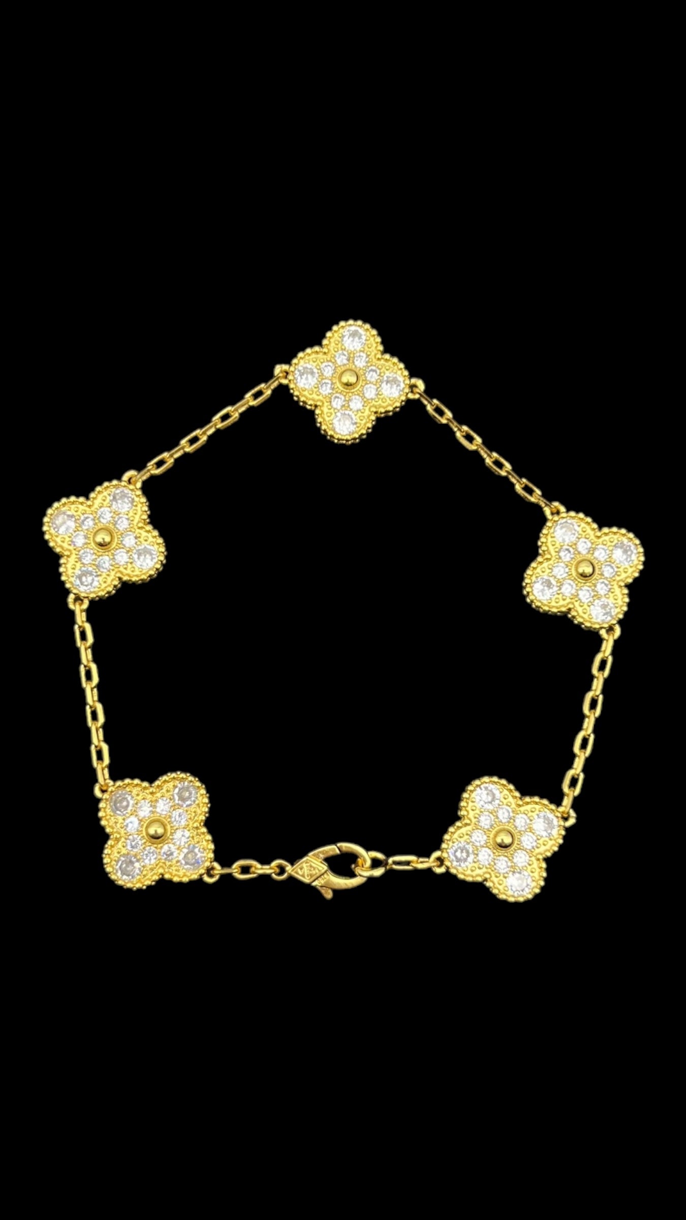 Pulsera Van Cleef 5 Motif Yellow Gold & Diamonds