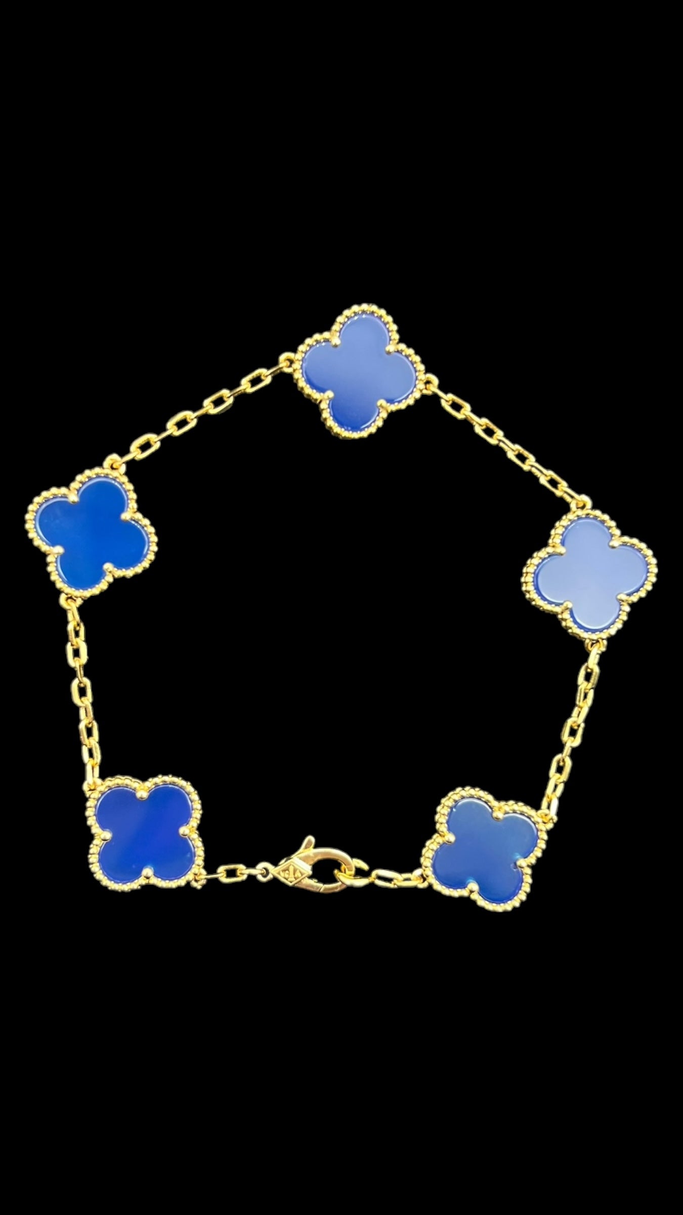 Pulsera Van Cleef 5 Motif Blue Yellow Gold