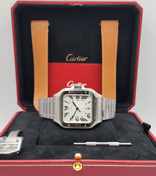 Cartier Santos L White Dial