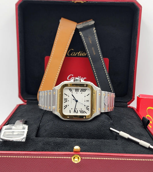 Cartier Santos L Gold & Steel